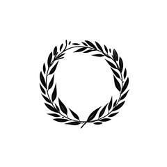 Laurel Branch Icon, Minimal Twig Symbol, Leaves Silhouette, Tree Branches Shape, Herbs, Plant Leaf