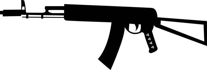 AK47 weapon SVG vector cut file for circuit and silhouette	