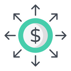 Money Flow Flat Icon