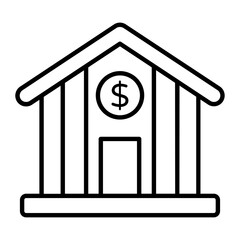 Bank Outline Icon