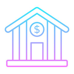 Bank Gradient Icon