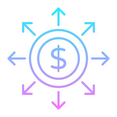Money Flow Gradient Icon