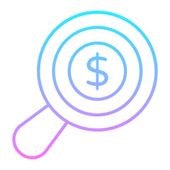 Money Search Gradient Icon