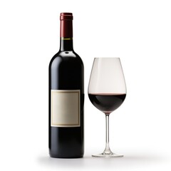 A bottle of Zinfandel wine side view isolated on white background 
