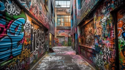 Cercles muraux Graffiti Graffiti Alley 3