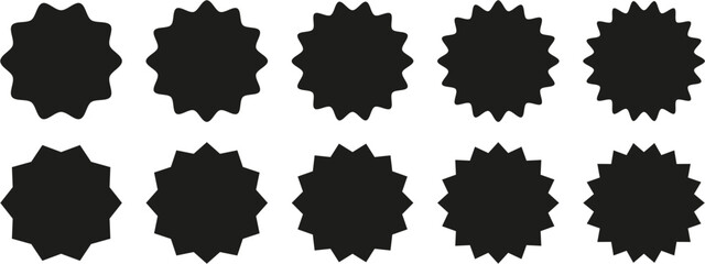 set of silhouettes of shapes