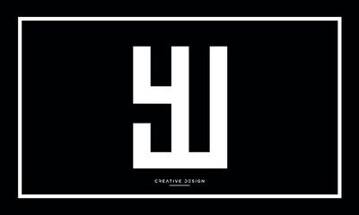 Obraz premium Alphabet letters YU or UY logo monogram