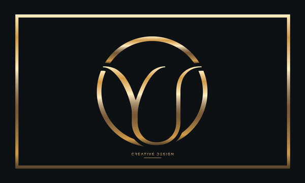 Alphabet letters YU or UY logo monogram