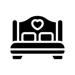 double bed glyph icon