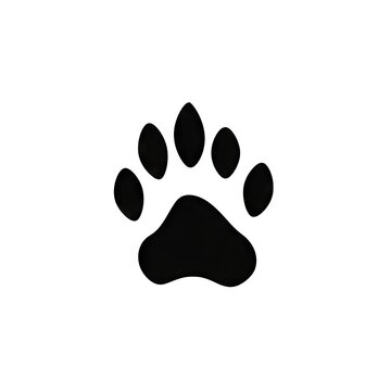 Predator paw print black icon AI generative illustration