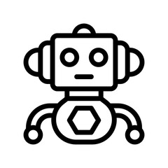 robot line icon