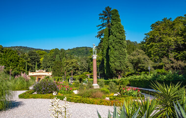 The Miramare garden in Trieste, situated above the Adriatic sea. Italy
