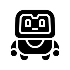 robot glyph icon