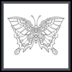 Butterfly mandala arts. isolated on white background