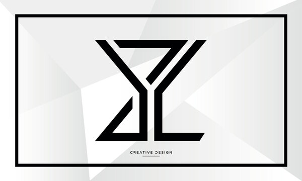 YZ or ZY Alphabet letters logo monogram