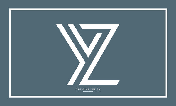 YZ or ZY Alphabet letters logo monogram
