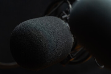 Podcasting studio copy space background image