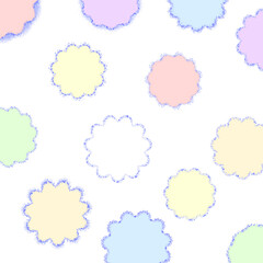 pattern with flowers pastel and white background, illustration colorful