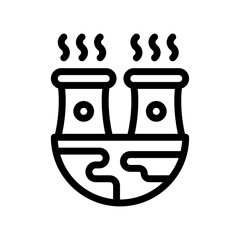 nuclear plant line icon