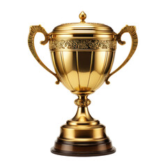 Fototapeta na wymiar Golden Trophy Cup: Isolated on transparent or white background