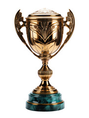 Fototapeta premium Golden Trophy Cup: Isolated on transparent or white background