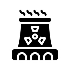 nuclear plant glyph icon