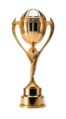 Golden Trophy Cup: Isolated on transparent or white background