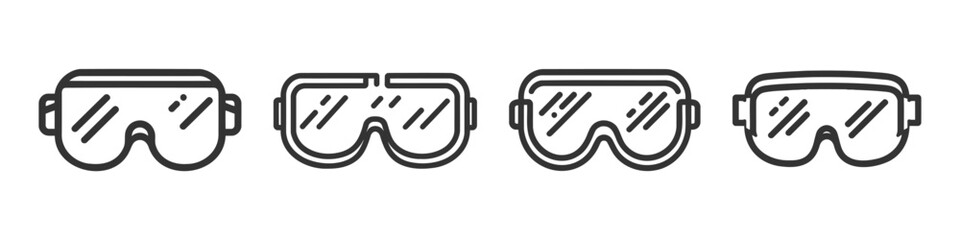 Science Goggles set, Protective Glasses collection , Plastic Goggles, PPE, Personal Protective Equipment