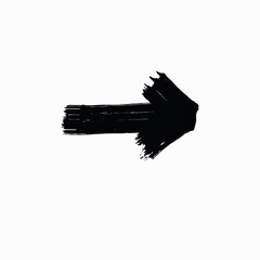 Arrow design elements hand drawn brush strokes white background