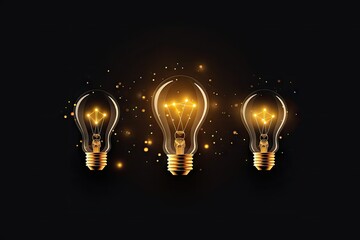 Light Bulbs on Black Background, Simplifying the Complex, Confusion Clarity, Idea Concept - obrazy, fototapety, plakaty