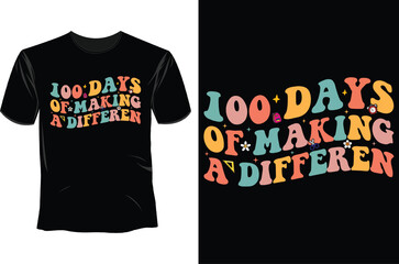 100th day of school, groovy T Shirt Design