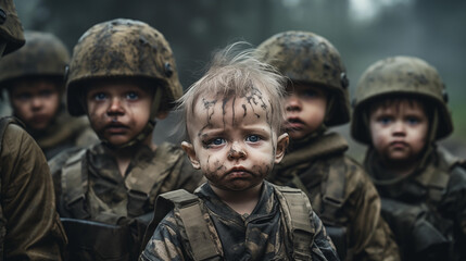 Fototapeta premium Enfants soldats: Perte de l'innocence