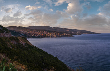 Summer morning Adriatic coastline, Bar, Montenegro