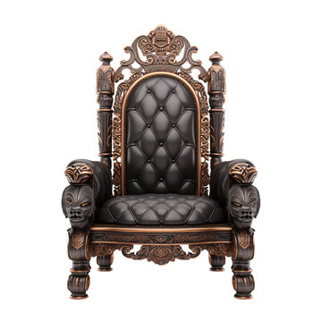 antique armchair throne on transparent background PNG image
