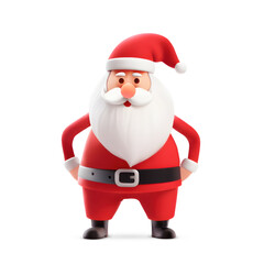 a image of a santa claus em 3d with hands on a wrist isolated on a white background