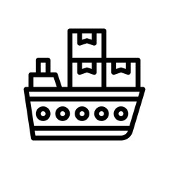 cargo ship line icon