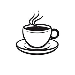 Coffee Cup Icon, Minimal Cafe Mug, Drink Sign, Beverage Symbol, Black Hot Coffee Cup Silhouette