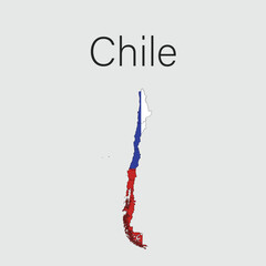 National Country Map with Regions and States and Flag in Body