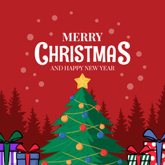 Fototapeta premium merry christmas day. happy new year banner