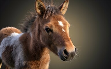 3d render of horse closeup model face eyes ai generative