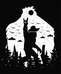 Bigfoot Retro Vintage Vector Silhouette T-Shirt Design