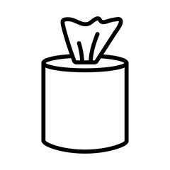 Tissue roller box icon line vector. Wet paper. Napkin wipe. Vector isolated outline drawing.