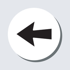 Left arrow icon vector. Previous sign symbol in trendy flat style. Go back arrow vector icon illustration in circle isolated on gray background