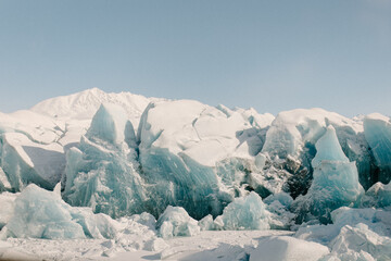 Winter adventure on the Knik Glacier near Anchorage, Alaska