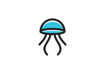 simple jellyfish logo icon designs vector