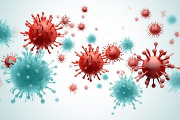 coronavirus on white background Generative AI - obrazy, fototapety, plakaty