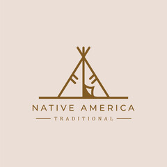 Ancient Indian Native Tent Tee Pee logo design © Crucio