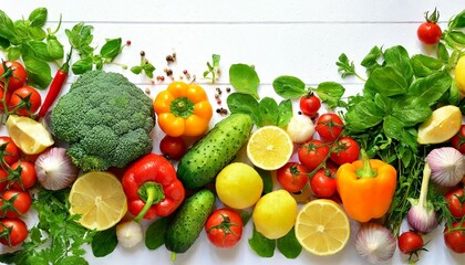fresh vegetables background white background with vegetables