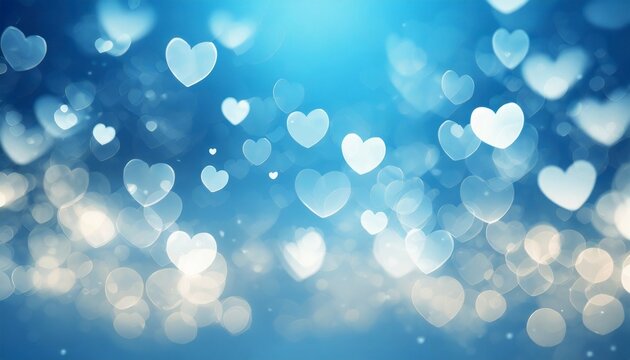 blue valentines day background with hearts bokeh love concept wallpaper