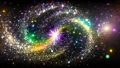 glittering galaxy spin shimmering rainbow fairy dust generative ai